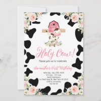 Holy Cow Pink Floral First Birthday Party