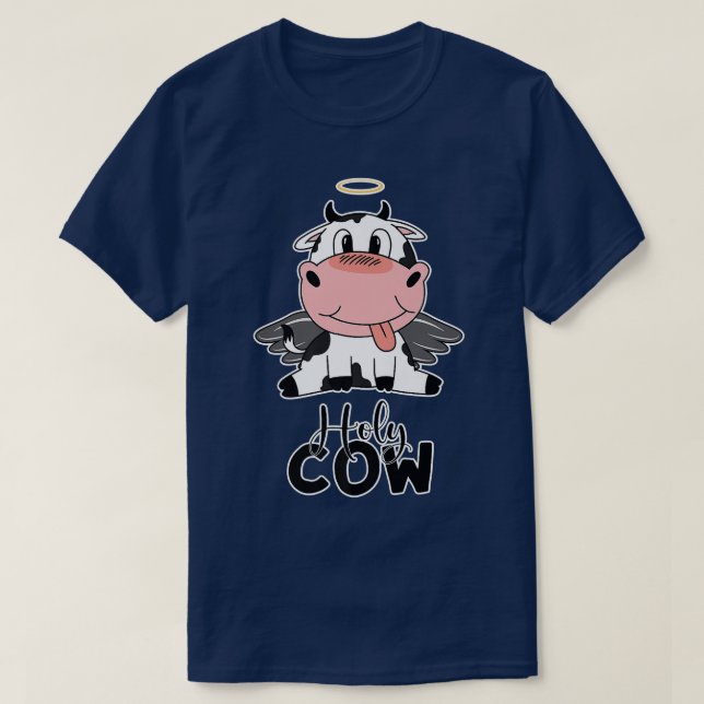 Holy Cow Pun Cute Kawaii Manga Cattle Heaven Farme T-Shirt (Design Front)