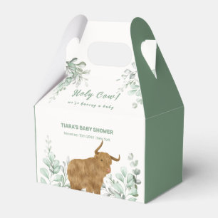 Holy Cow Rustic Boho Greenery Baby Shower  Favour Box