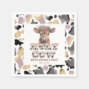 Holy Cow Rustic Cow Print Baby Shower Napkin