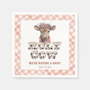 Holy Cow Rustic Plaid Baby Shower Napkins