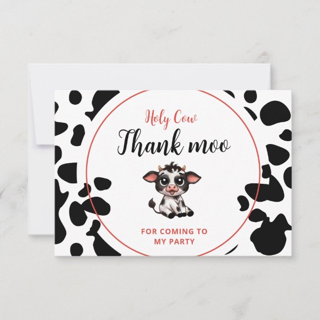 holy cow thank moo for coming thank you card (Front)