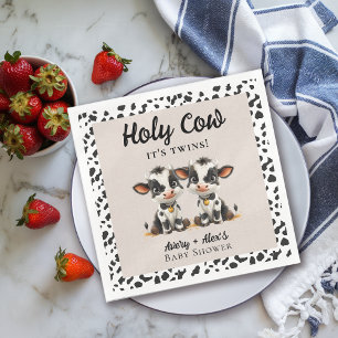 Holy Cow Twins Baby Shower Napkin
