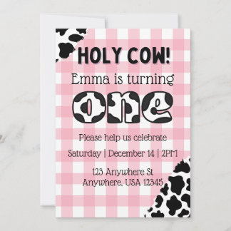 Holy Cow Two Moo-dy Birthday Invitation