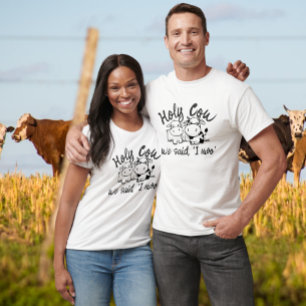 Holy Cow We Sad I Moo Cow Themed Wedding T-Shirt