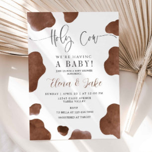 Holy Cow We're Having A Baby Farm Shower Invitation