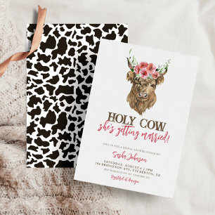 Holy Cow Western Cowgirl Bridal Shower Invitation