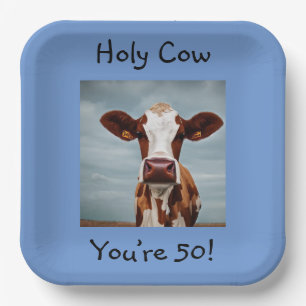 Holy Cow You’re 50 Paper Plate