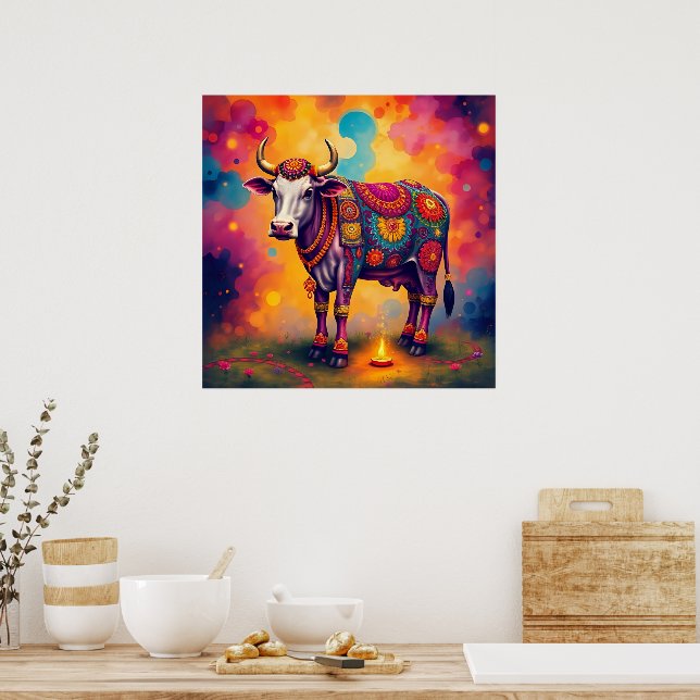 Holy Cows in Diwali Disguise Poster (Kitchen)