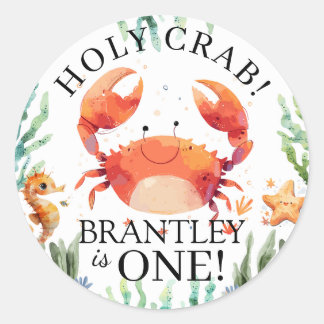 Holy Crab Birthday Sea Life Stickers