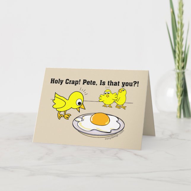 Holy Crap! Pete, is that you? Brown Holiday Card (Front)