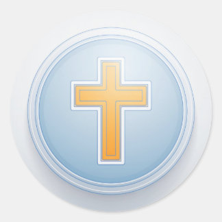 Holy Cross and Prayer Classic Round Sticker