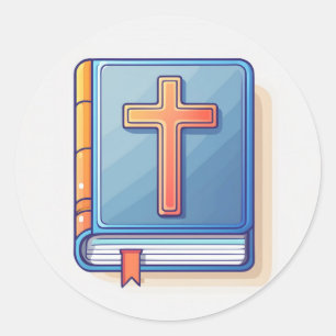 Holy Cross and Prayer Classic Round Sticker