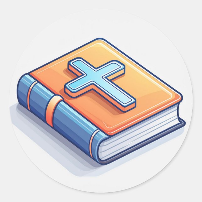 Holy Cross and Prayer Classic Round Sticker (Front)