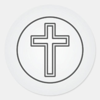 Holy Cross and Prayer Classic Round Sticker