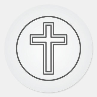 Holy Cross and Prayer Classic Round Sticker