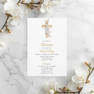 Holy cross baptism invitation for boy or girl 