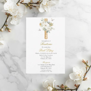Holy cross baptism invitation for boy or girl 