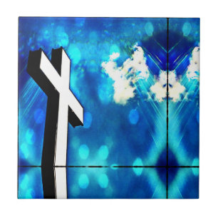Holy Cross Blue Sky Sparkle  Ceramic Tile