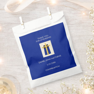 Holy Cross Bold Blue Religious Party Favour Bag
