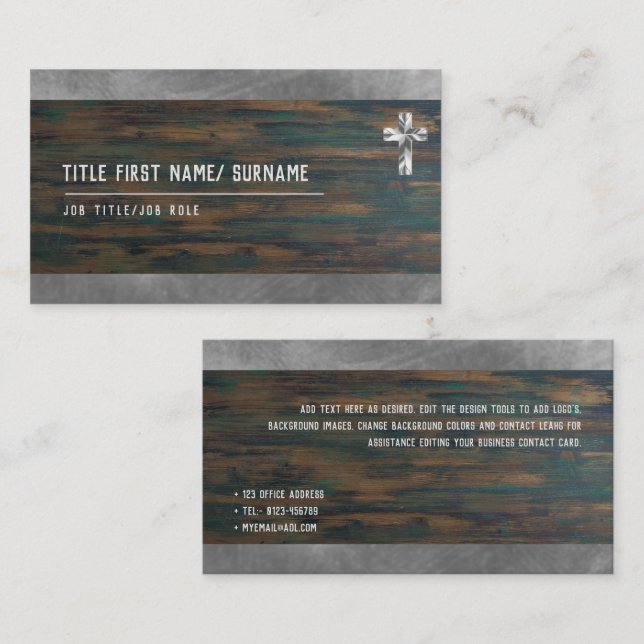 Holy Cross Christian Faith Deacon Pastor Clergy   Business Card (Front/Back)