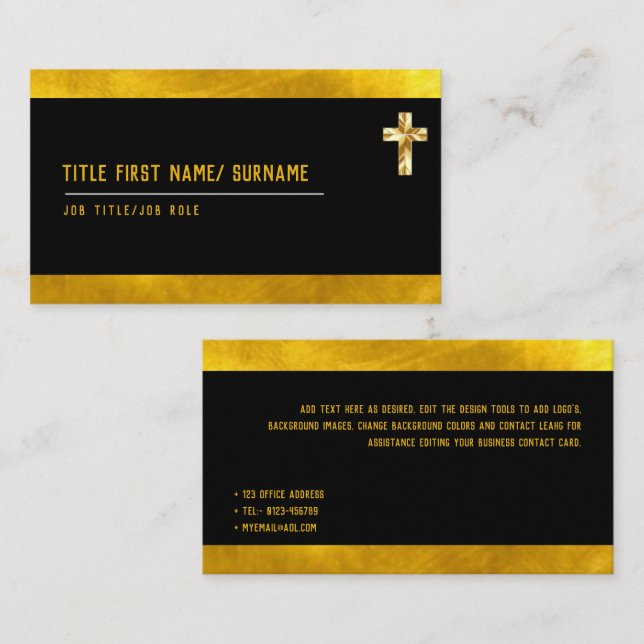 Holy Cross Christian Faith Deacon Pastor Clergy   Business Card (Front/Back)