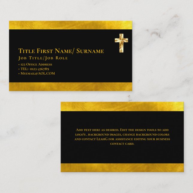 Holy Cross Christian Faith Deacon Pastor Clergy   Business Card (Front/Back)
