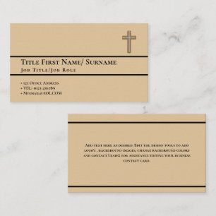 Holy Cross Christian Faith Priest Pastor Clergy   Business Card