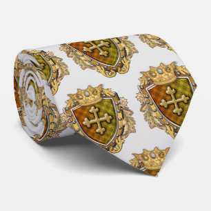 Holy Cross Family Crest Shield surname Tie
