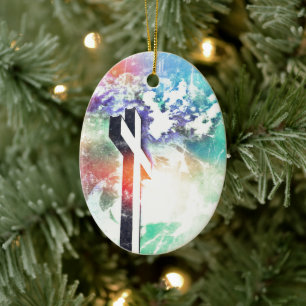 Holy Cross Pastel Distressed Christmas Ornament