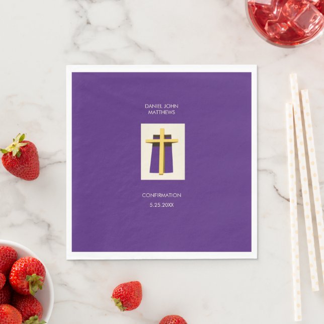  Holy Cross Purple Religious Party   Napkin (Insitu)