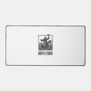 Holy Cross Vintage Basketball Religious Shirt Desk Mat