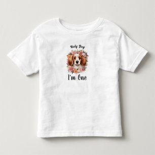 Holy Dog, I'm One!   Dog Girl 1st Birthday Toddler T-Shirt