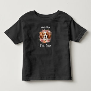 Holy Dog, I'm One!   Dog Girl 1st Birthday Toddler T-Shirt
