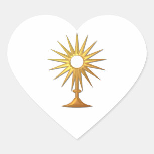 Holy Eucharist in golden Monstrance Heart Sticker
