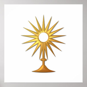 Holy Eucharist in golden Monstrance Poster