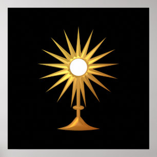 Holy Eucharist in golden Monstrance Poster