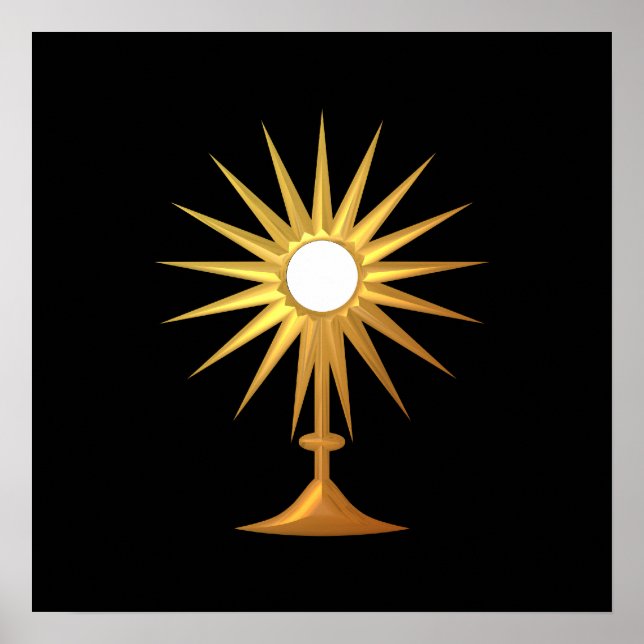 Holy Eucharist in golden Monstrance Poster (Front)