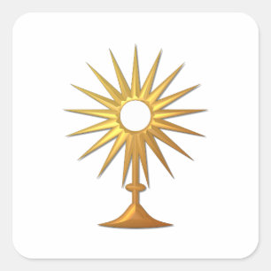 Holy Eucharist in golden Monstrance Square Sticker