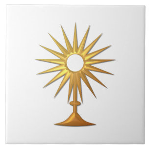 Holy Eucharist in golden Monstrance Tile
