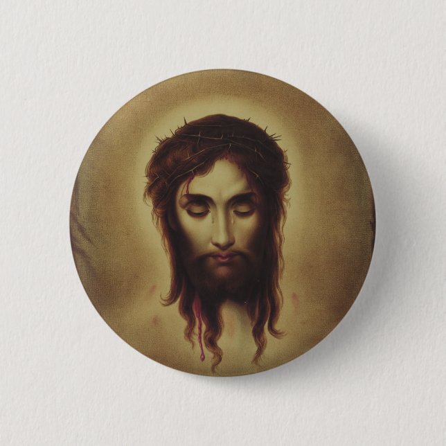 Holy Face of Jesus Christ 6 Cm Round Badge (Front)