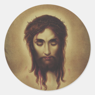 Holy Face of Jesus Christ Classic Round Sticker