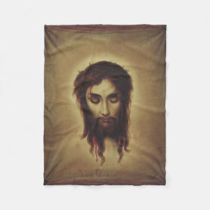 Holy Face of Jesus Christ Fleece Blanket
