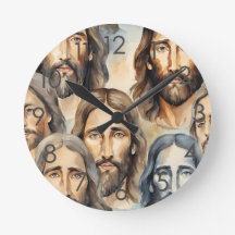 Holy Faces of Jesus Wall Clock