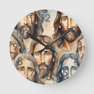 Holy Faces of Jesus Wall Clock
