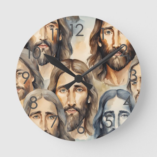 Holy Faces of Jesus Wall Clock (Front)