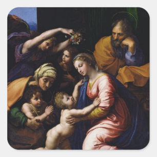 Holy Family , 1518 Square Sticker