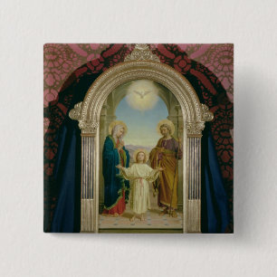 Holy Family, 1898 (tempera on panel) 15 Cm Square Badge