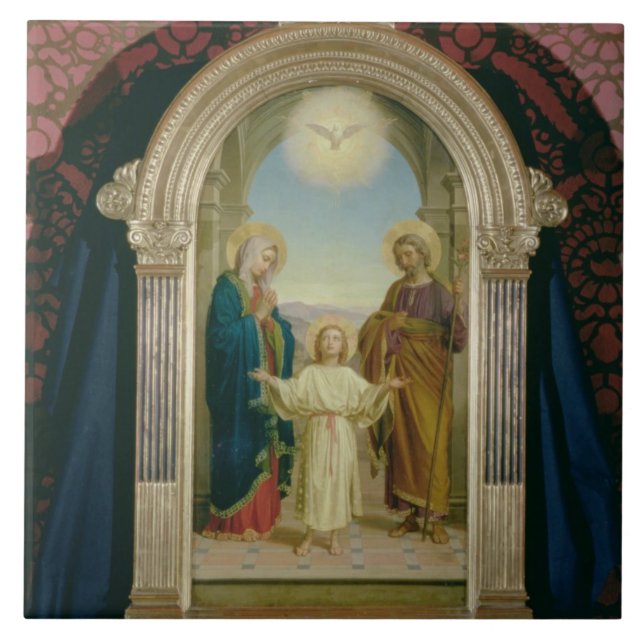 Holy Family, 1898 (tempera on panel) Ceramic Tile (Front)
