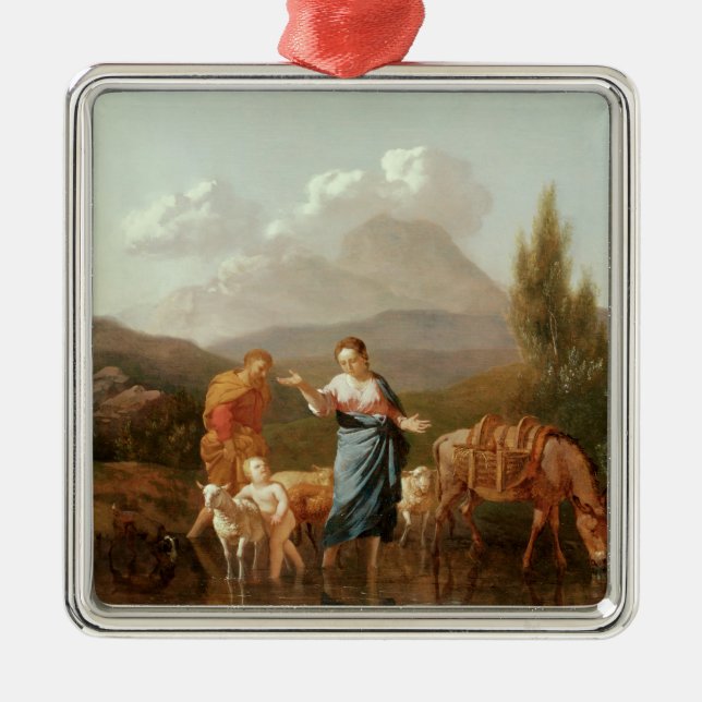 Holy family at a stream metal ornament (Front)